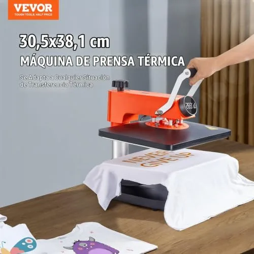 VEVOR ▫️ Máquina de prensagem térmica multifunções 42 x 40 x 39 cm, 5 em 1 para DIY: t-shirts, chapéus, canecas 2