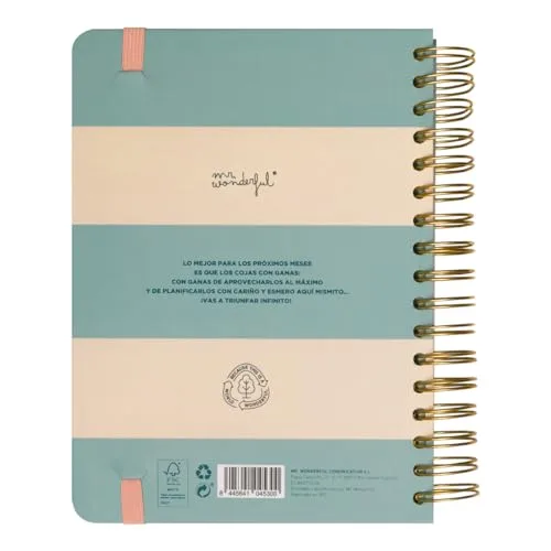 Mr. Wonderful ▫️ Mr.Wonderful - Agenda Wonder 2024/25 Diária Azul - O melhor de cada dia - Agenda escolar com organização diária - Inclui 8 folhas de autocolantes 3