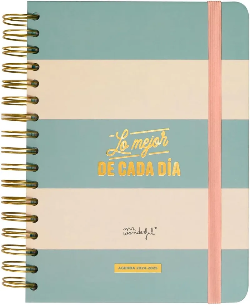 Mr. Wonderful ▫️ Mr.Wonderful - Agenda Wonder 2024/25 Diária Azul - O melhor de cada dia - Agenda escolar com organização diária - Inclui 8 folhas de autocolantes