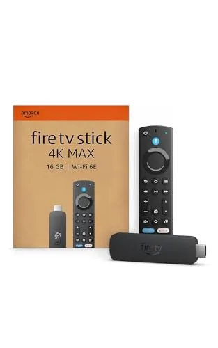 Amazon ▫️ Fire TV Stick 4K Max (última geração), dispositivo de streaming compatível com Wi-Fi 6E e fundo ambiente; encontra séries mais rapidamente com a Alexa+ 3