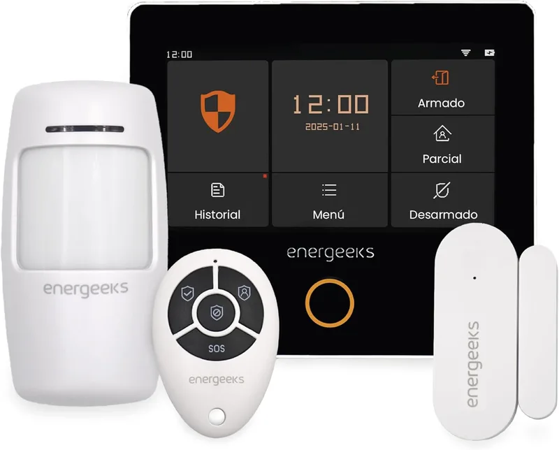 energeeks ▫️ Sistema de alarme WiFi - compatível com gsm - inclui ecrã tátil, sirene e sensores de movimento/abertura - até 200 sensores adicionais - aplicação móvel - compatível com Alexa/Google