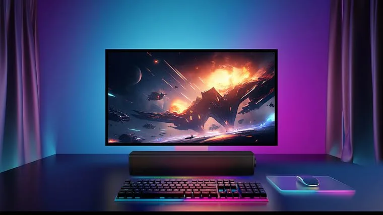 CREATIVE ▫️ Sound Blaster GS3 (Nero) Barra de som compacta para jogos com RGB e tecnologia SuperWide, alimentação via USB, Bluetooth 5.4 2