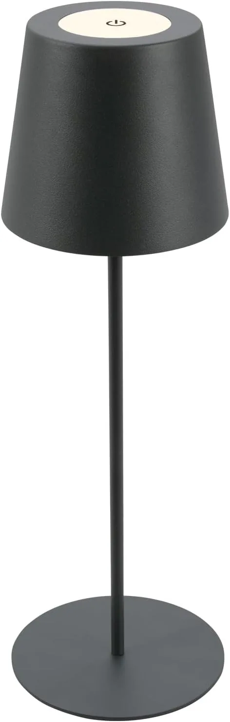 Briloner ▫️ Candeeiro de mesa LED sem fios com luz tátil, regulação gradual da intensidade da luz, regulável em altura, candeeiro de mesa de cabeceira, leitura, campismo, recarregável, exterior, 36x10,5 cm, antracite
