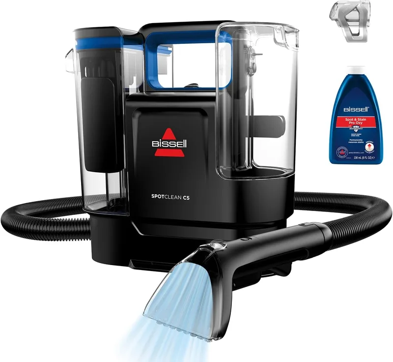 Bissell ▫️ SpotClean C5, Aspirador de água para estofos, aspirador-lavador leve com sistema Triple Action, limpador de líquidos para tapetes, estofos, sofás, automóveis e muito mais, motor potente de 400 W, 3861N