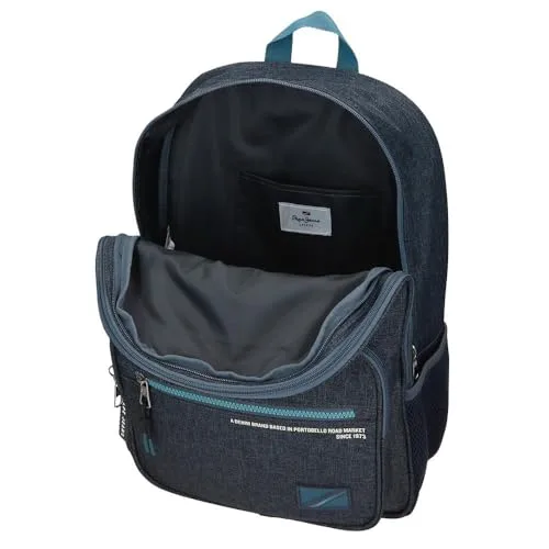Pepe Jeans ▫️ Edmon, mochila casual, mochila para passeios, fabricada em poliéster, alças largas, ergonómicas e almofadadas, vários bolsos e compartimentos, cor-de-rosa. Da Joumma Bags. 4