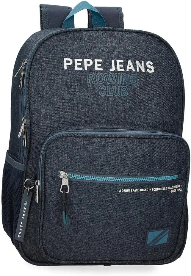 Pepe Jeans ▫️ Edmon, mochila casual, mochila para passeios, fabricada em poliéster, alças largas, ergonómicas e almofadadas, vários bolsos e compartimentos, cor-de-rosa. Da Joumma Bags.