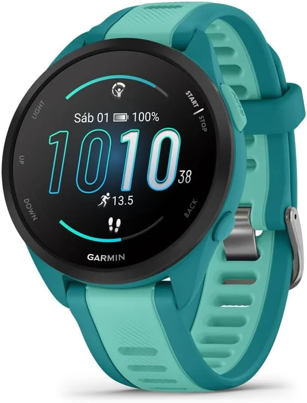 Garmin ▫️ Forerunner 165 Music, Relógio Inteligente para Corrida com GPS, Azul | Ecrã Tátil AMOLED, Métricas Otimizadas, Planos de Treino, Pay, Autonomia de 11 Dias