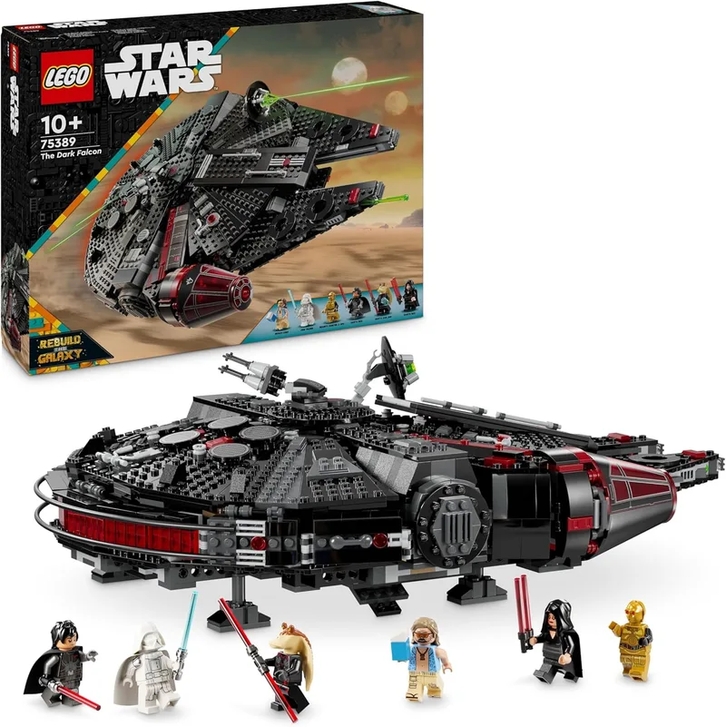 LEGO Star Wars 75389 Dark Falcon - Modelo de brinquedo de nave estelar para brincar e expor - Canhões automáticos e rotativos e 6 minifiguras, incluindo C-3PO - Prenda para crianças com mais de 10 anos e fãs