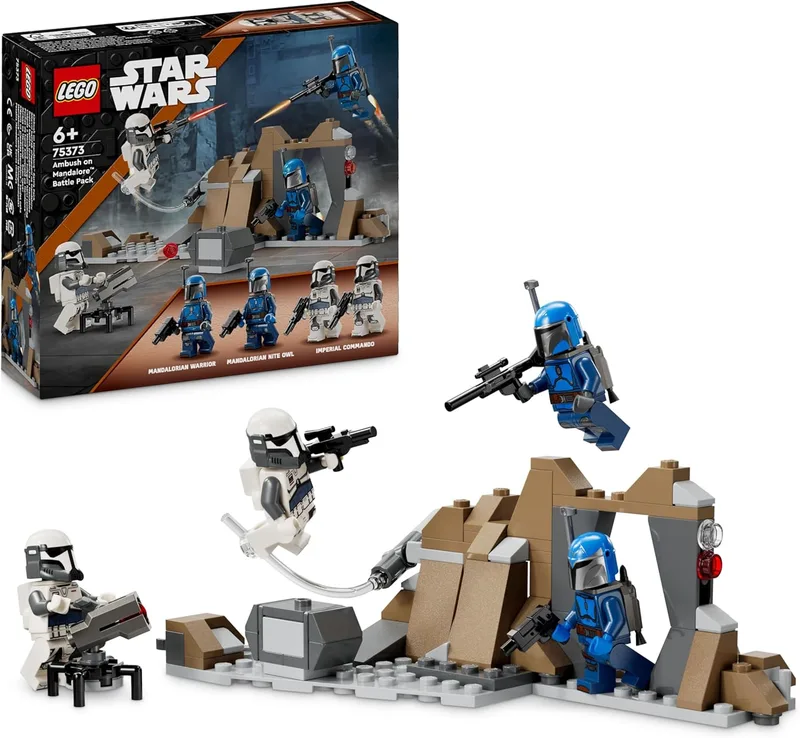 LEGO ▫️ Star Wars: O Pacote de Batalha Mandaloriano: Emboscada de Mandalore, Brinquedo de Construção de Fantasia com Minifiguras, Prenda Colecionável para Rapazes e Raparigas com Mais de 6 Anos 75373