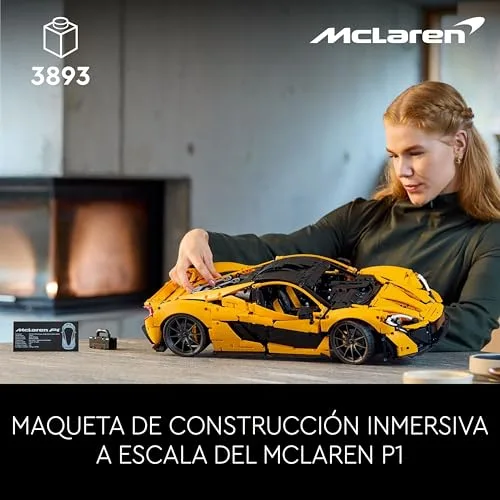 LEGO ▫️ Technic McLaren P1 Maquete de carro em escala para adultos - Presente para pais - Hipercarro de corrida - Kit de maquetes - Decoração para a casa e prateleira 42172 2