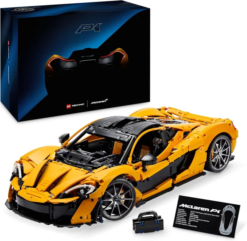 LEGO ▫️ Technic McLaren P1 Maquete de carro em escala para adultos - Presente para pais - Hipercarro de corrida - Kit de maquetes - Decoração para a casa e prateleira 42172