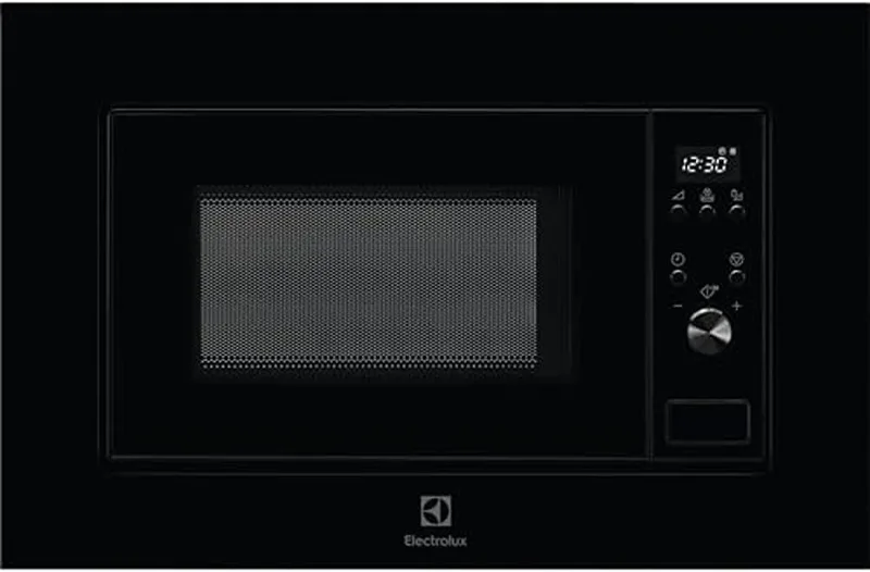 Electrolux ▫️ Forno micro-ondas de encastrar LMS2173EMK, 800W, Função Grill, 5 níveis de potência, Capacidade 17 L, 5, Controlos mecânicos, Prato 24,5cm, Vidro preto