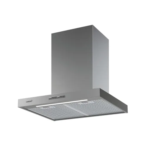 Cata ▫️ Sygma 6010 X Exaustor decorativo de parede de 60 cm, 802 m³/h, 4 velocidades 3+1 Turbo, controlo eletrónico, faixa LED regulável, Classe A, aço inoxidável 2
