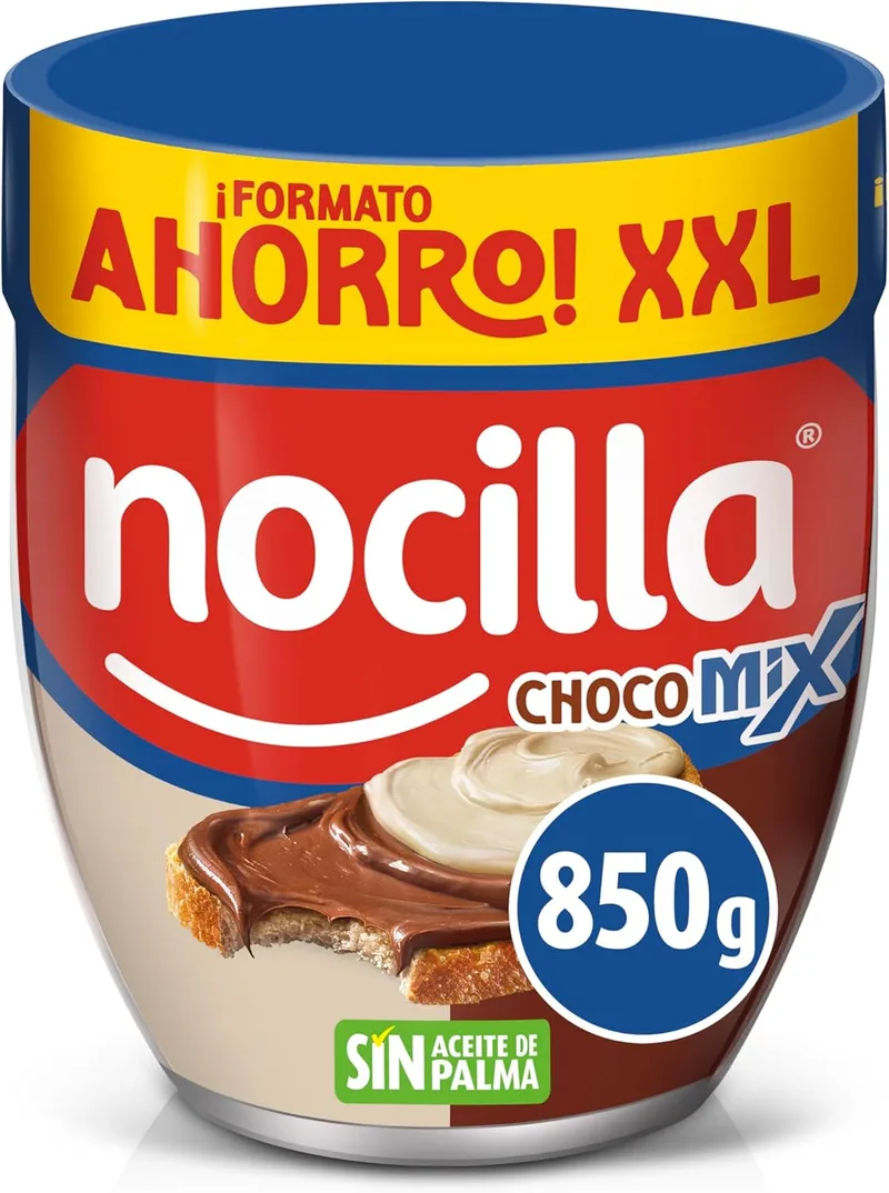 Nocilla ▫️ ChocoMix, Creme duplo com cacau e leite de avelã, sem óleo de palma - Formato de poupança - 850g