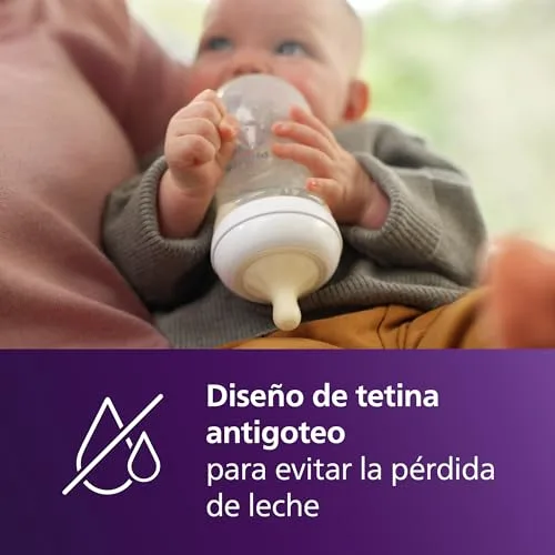 PHILIPS ▫️ Avent Natural Response - Conjunto de oferta para bebés: 2 biberões Natural Response de 260 ml com tetinas T3 (para bebés a partir de 1 mês) e 4 chupetas Ultra Air (modelo SCD837/13) 6