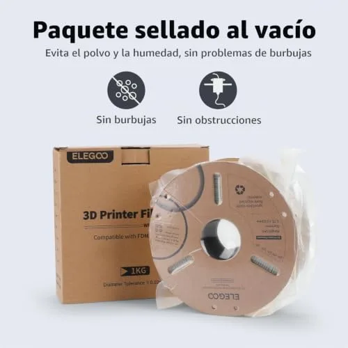 ELEGOO ▫️ Filamento PLA+ 1,75 4 kg Preto, Branco, Vermelho, Azul Escuro 4