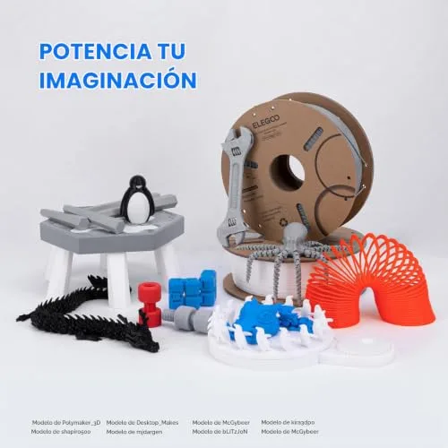 ELEGOO ▫️ Filamento PLA+ 1,75 4 kg Preto, Branco, Vermelho, Azul Escuro 6