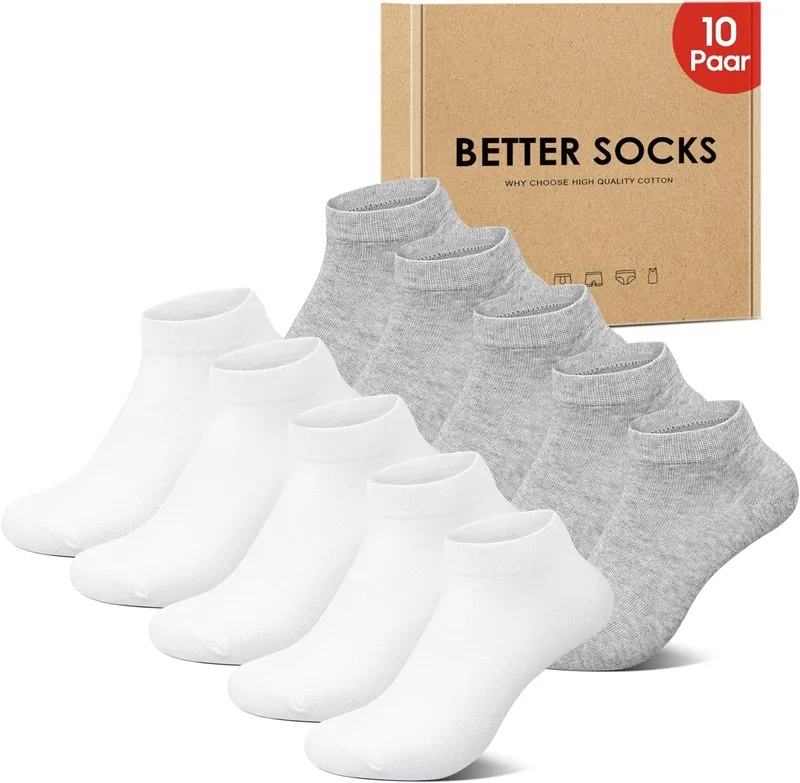 IceReco ▫️ 6/10 pares de meias curtas para homem e mulher, desportivas, de verão, de algodão, meias desportivas até ao tornozelo, curtas