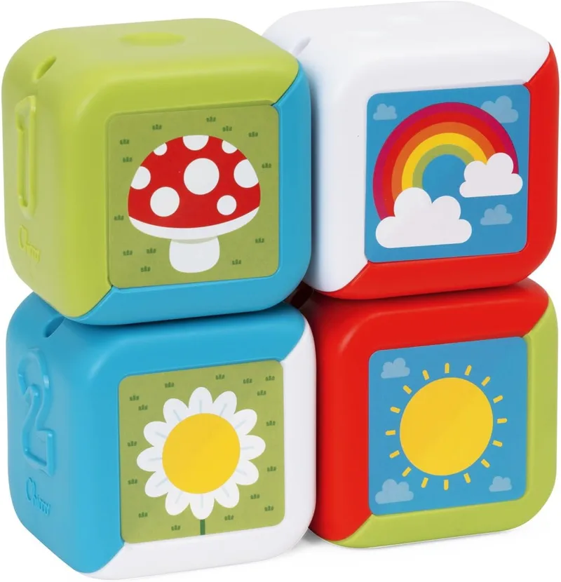 Chicco ▫️ Multiactivity Cubes 2 in 1, jogo educativo e evolutivo, actividades manuais, estimula a motricidade fina e as capacidades cognitivas, brinquedo para crianças 10-36 meses