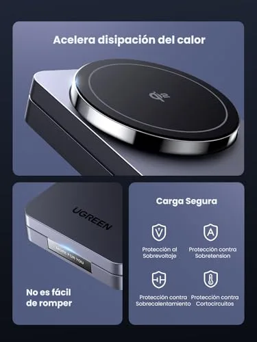 UGREEN ▫️ MagFlow Qi2 15 W Carregador Sem Fios MagSafe 6
