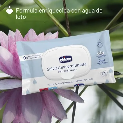 Chicco ▫️ Toalhitas multiusos para bebés com clipe - sem álcool, perfumadas, adequadas para peles sensíveis - Megapack de 864 unidades, 12 embalagens de 72 unidades cada 5