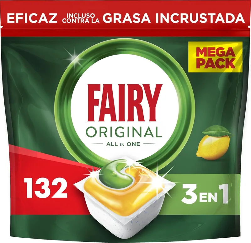 FAIRY ▫️ Original Cápsulas para Máquina de Lavar Louça com Aroma a Limão, 132 Cápsulas
