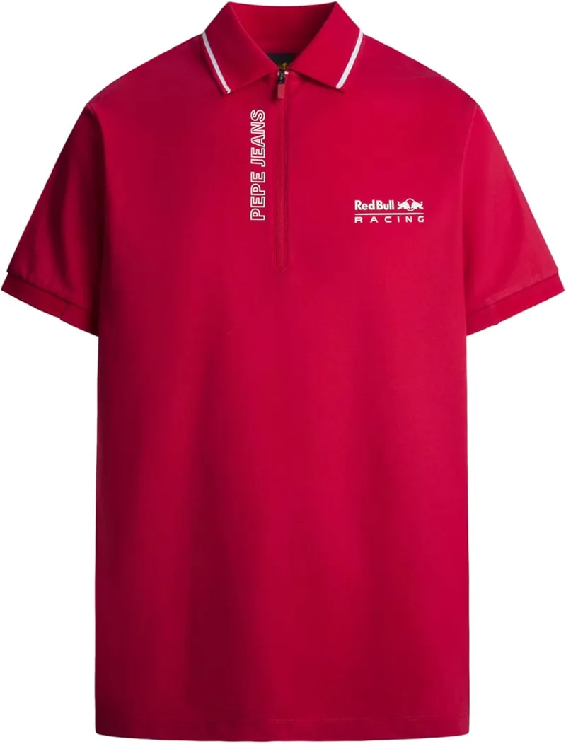 Pepe Jeans ▫️ Red Bull Racing X RBR Sports Polo com fecho de correr para homem