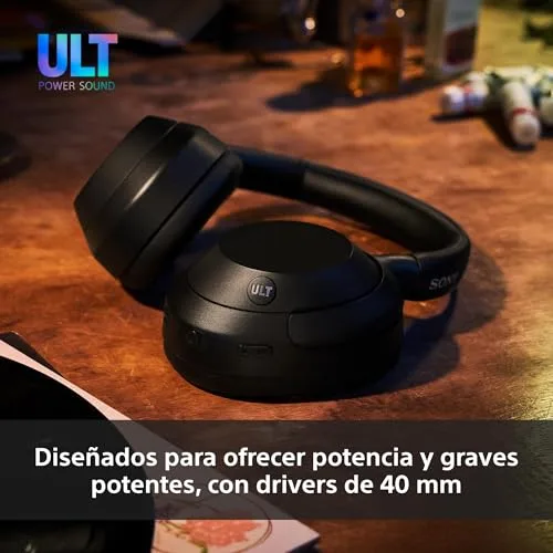 Sony ▫️ Auscultadores sem fios ULT Wear com cancelamento de ruído, ULT Power Sound, Ultimate Deep Bass, o mesmo processador que os WH-1000XM5, chamadas nítidas, 30 horas de autonomia, compatíveis com iOS e Android, preto 3