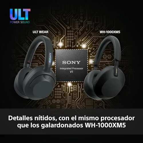 Sony ▫️ Auscultadores sem fios ULT Wear com cancelamento de ruído, ULT Power Sound, Ultimate Deep Bass, o mesmo processador que os WH-1000XM5, chamadas nítidas, 30 horas de autonomia, compatíveis com iOS e Android, preto 4
