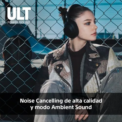 Sony ▫️ Auscultadores sem fios ULT Wear com cancelamento de ruído, ULT Power Sound, Ultimate Deep Bass, o mesmo processador que os WH-1000XM5, chamadas nítidas, 30 horas de autonomia, compatíveis com iOS e Android, preto 5