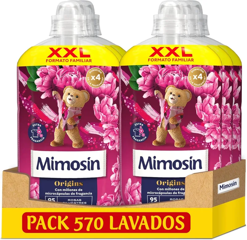 Mimosín ▫️ Concentrado de amaciador Mimosin Origins Wild Rose, 6 x 95 lavagens