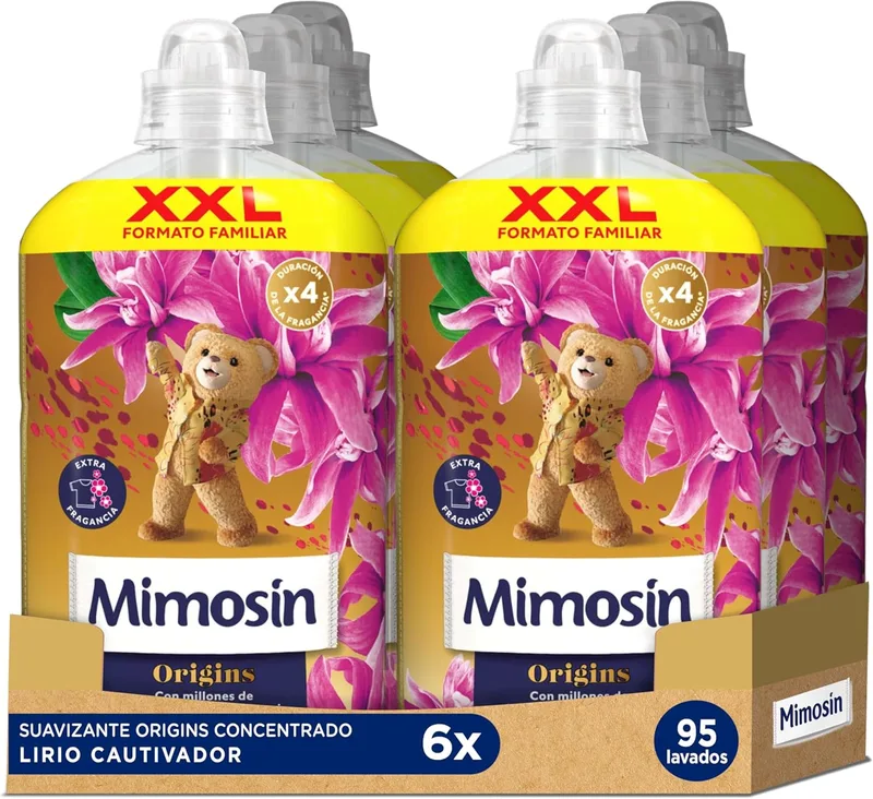 Mimosín ▫️ Concentrado de amaciador Mimosin Origins Lírio Cativante, 6 x 95 lavagens