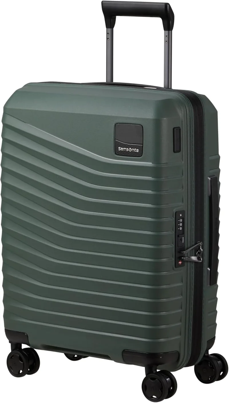 Samsonite ▫️ Intuo - Spinner S, mala manual expansível, 55 cm, 39/45 L, Verde (Olive Green)