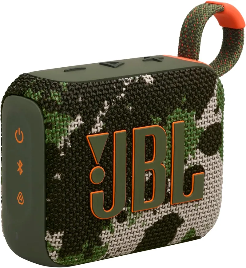 JBL ▫️ GO 4, Coluna Bluetooth portátil sem fios, IP67 à prova de água e de poeira, até 7h de reprodução mais 2h extra com Playtime Boost, camuflada