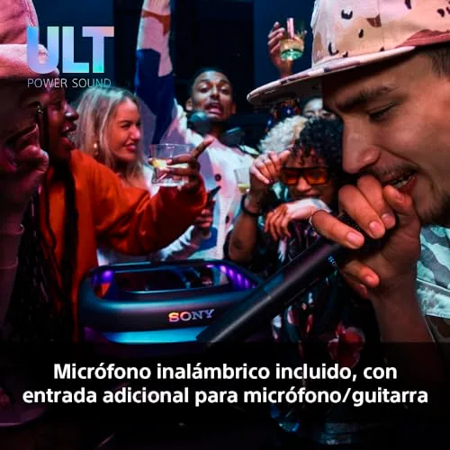 Sony ▫️ ULT TOWER 10, coluna Bluetooth para festas com ULT POWER SOUND e Deep Bass, altifalantes X-Balanced, iluminação LED 360°, funções para festas, microfone sem fios, portátil, rodas giratórias 5
