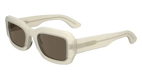 Calvin Klein ▫️ Óculos de sol unissexo para adultos CK24511S - Cor «Chalk» com lentes castanhas lisas 2