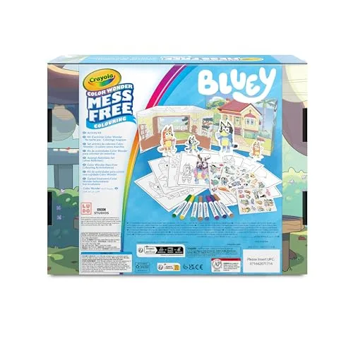 CRAYOLA ▫️ Color Wonder, Conjunto de Presente Bluey que Não Mancha, Conteúdo Rico com Canetas de Cor, Páginas para Colorir, Autocolantes e Mais, a partir dos 3 anos, 75-7171 3