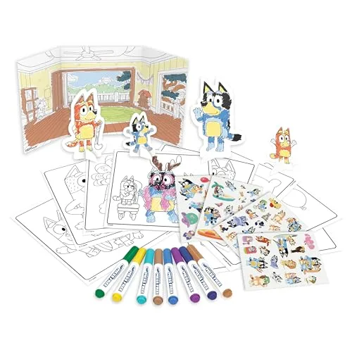 CRAYOLA ▫️ Color Wonder, Conjunto de Presente Bluey que Não Mancha, Conteúdo Rico com Canetas de Cor, Páginas para Colorir, Autocolantes e Mais, a partir dos 3 anos, 75-7171 4