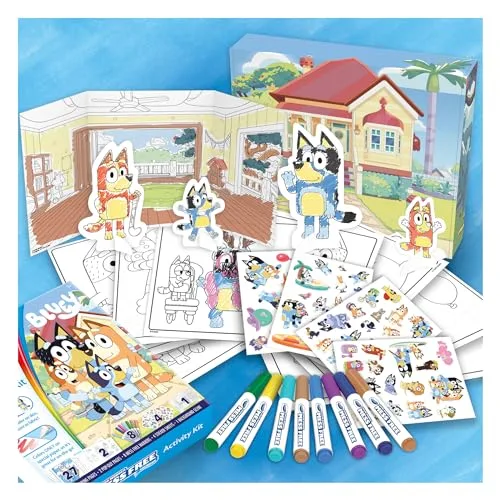 CRAYOLA ▫️ Color Wonder, Conjunto de Presente Bluey que Não Mancha, Conteúdo Rico com Canetas de Cor, Páginas para Colorir, Autocolantes e Mais, a partir dos 3 anos, 75-7171 5
