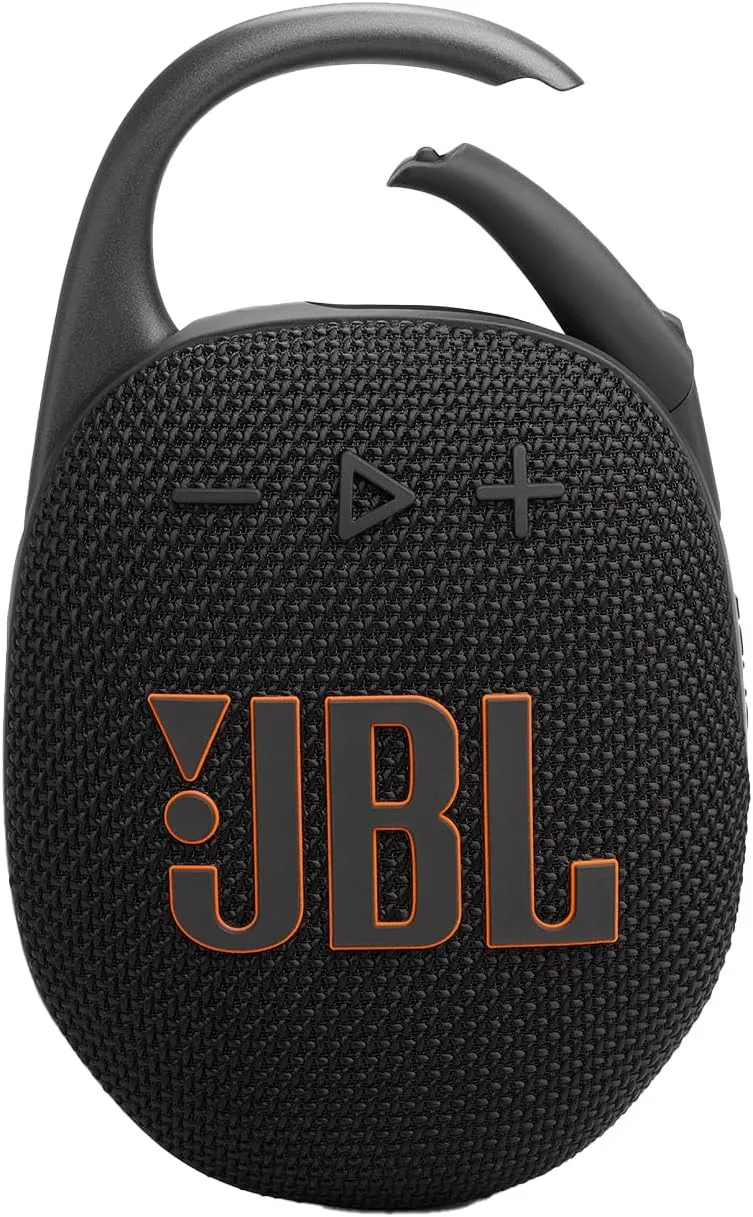 JBL ▫️ Clip 5, Coluna Bluetooth portátil sem fios, IP67 à prova de água e de pó, até 12h de reprodução e mais com o Playtime Boost ativado, preto