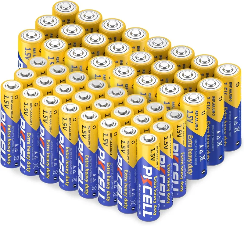 PKCELL ▫️ Conjunto de poupança de pilhas AA e AAA, pilha de 1,5 V, combinação: 24 AA + 24 AAA, 48 unidades,