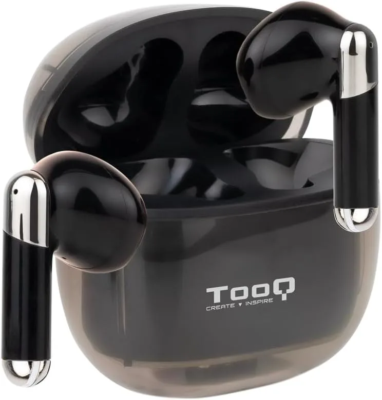 TOOQ ▫️ TQBWH-0054B - Auricular com microfone Bluetooth sem fios Onyx com estojo de carregamento, auriculares sem fios para iPhone/iOS/Android, preto