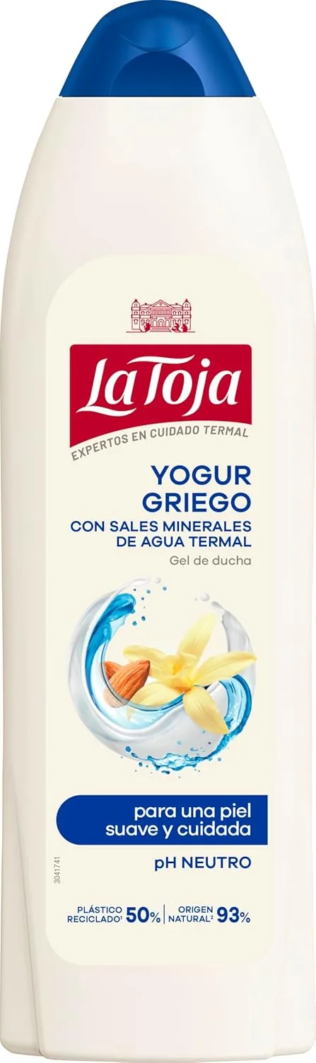La Toja ▫️ Gel de duche de iogurte grego para um cuidado e suavidade suaves e delicados da pele com aroma a amêndoa, 600 ml
