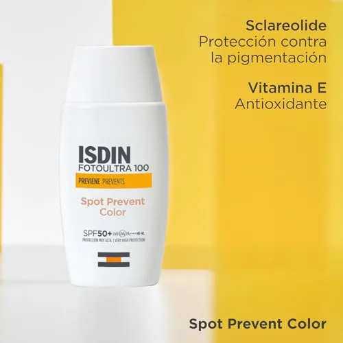 ISDIN ▫️ Fotoultra 100 Fotoultra Spot Prevent Color FPS 50+ Protetor solar facial com cor que ajuda a prevenir manchas solares, com elevada proteção UVB/UVA; protege, previne e uniformiza o tom da pele - 50 ml 7