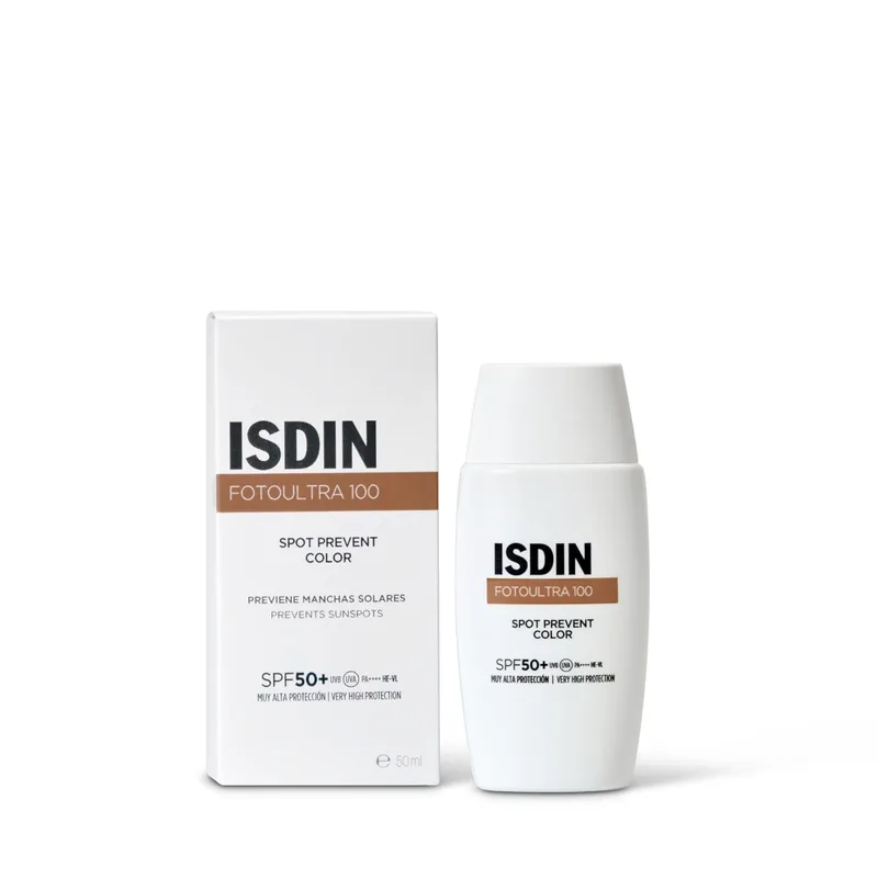 ISDIN Fotoultra Spot Prevent Colour SPF 50+ Protetor solar facial de uso diário com cor para ajudar a prevenir as manchas solares