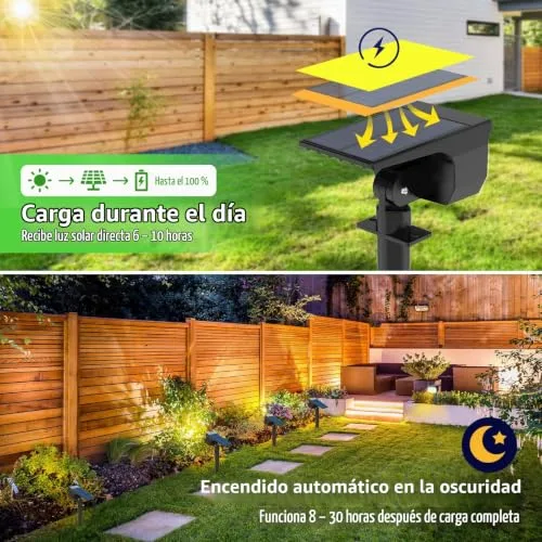 LOTMOS ▫️ Luzes Solares LED para Exterior 72 LED/7 Unidades/3000K - Lâmpada Solar Impermeável IP67 para Jardim, Pátio, Caminhos, Terraço, Solário, Entrada, Piscina, Relvado, Pista 5