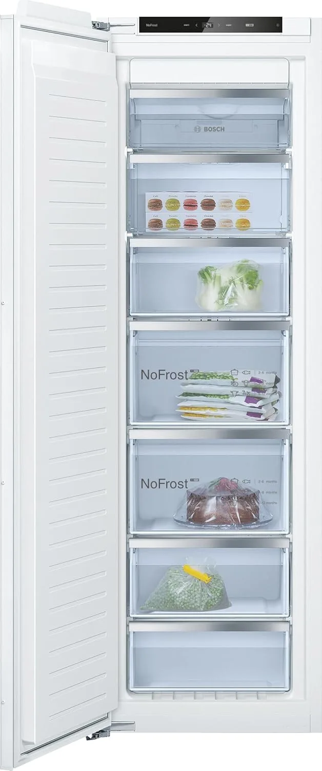 Bosch ▫️ Congelador de encastrar, Série 6, NoFrost, Gaveta BigBox, GIN81ACE0 | Congele alimentos de grandes dimensões e esqueça para sempre a descongelação.