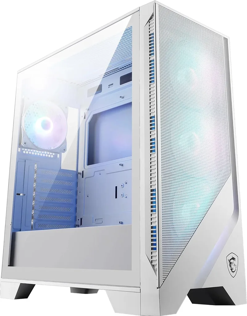 MSI ▫️ mag Forge 320R Airflow White – Torre ATX branca com fluxo de ar máximo, vidro temperado, 3 ventoinhas ARGB, USB 3.2, chassis gaming premium