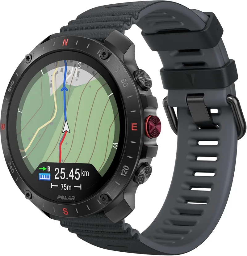 Polar ▫️ Grit X2 Pro - Relógio multidesportivo robusto com GPS e bracelete de couro adicional, navegação avançada, registo de atividade, biossensores e monitorização da frequência cardíaca