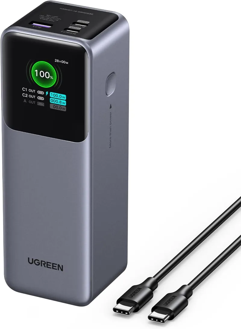 UGREEN ▫️ Nexode Pro 200W Power Bank 25000mAh Bateria externa Carregamento rápido USB C PD3.1 140W 3 portas Carregador portátil PC TFT Display Compatível com iPhone 17 16 15 14 Galaxy S25 S24 A56 MacBook iPad